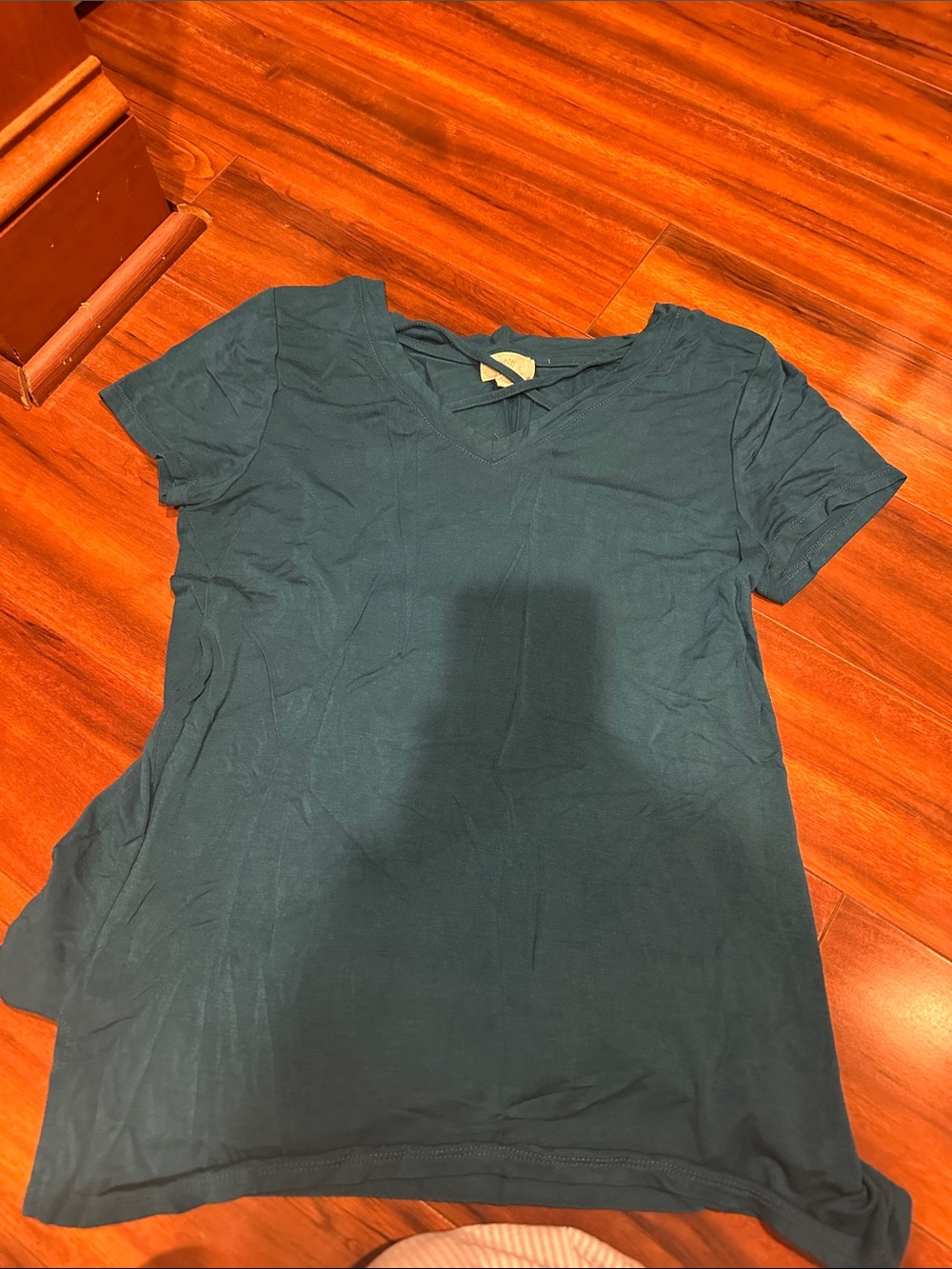 Cupid Teal Short Sleeve V-Neck Tee